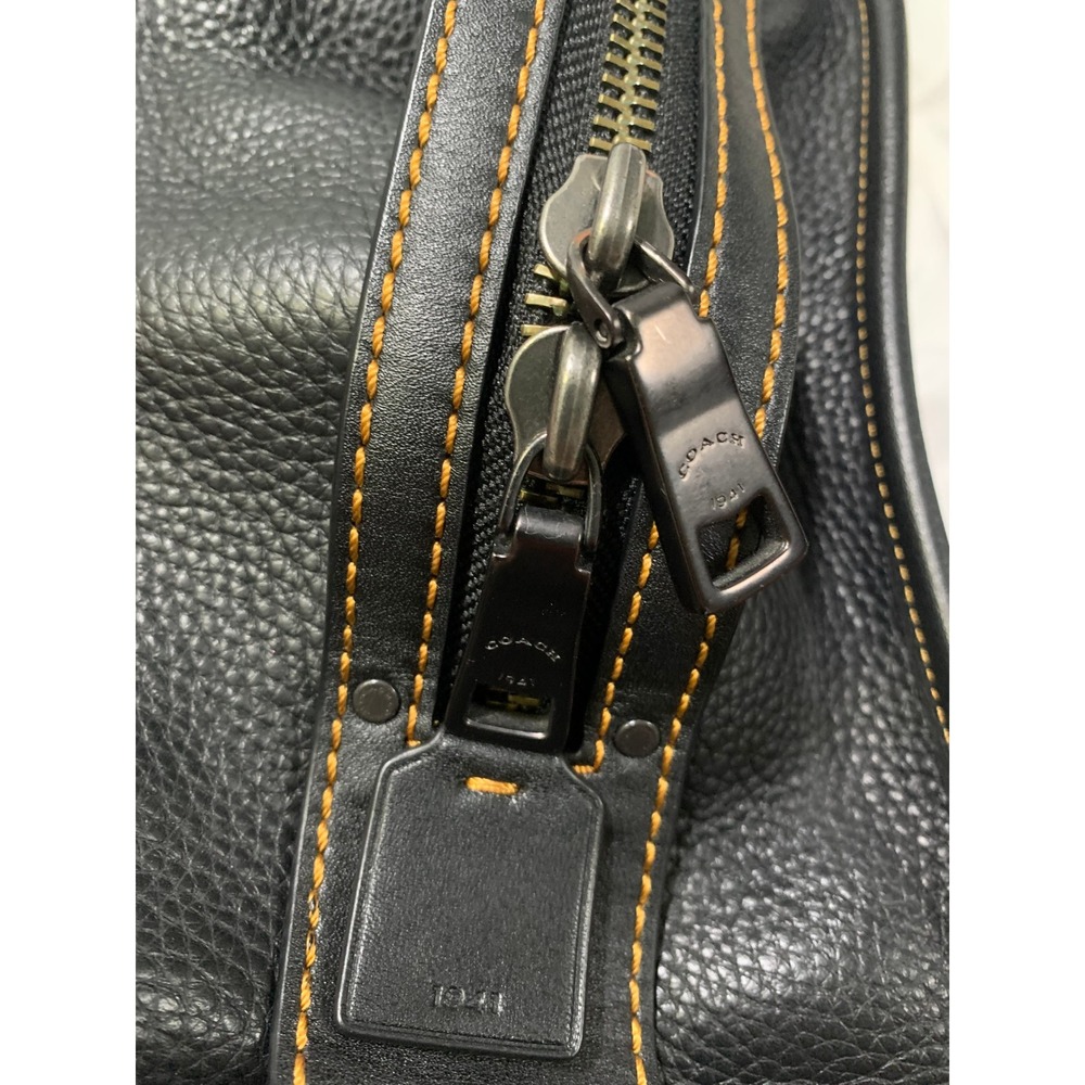 Coach Rogue 31 Black Glovetanned Pebble Leather Tea Rose Floral Satchel Bag - Picture 11 of 16
